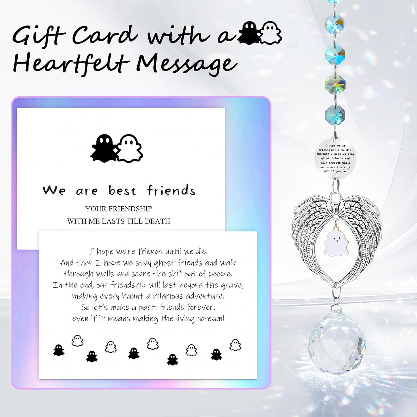 Friendship Gifts for Women,Unique Gifts for Best Friend,Funny Birthday Gift for Women,Long Distance Friendship Crystal,Memorial Suncatcher Gift for Best Friend/Sister/Classmate/Coworker