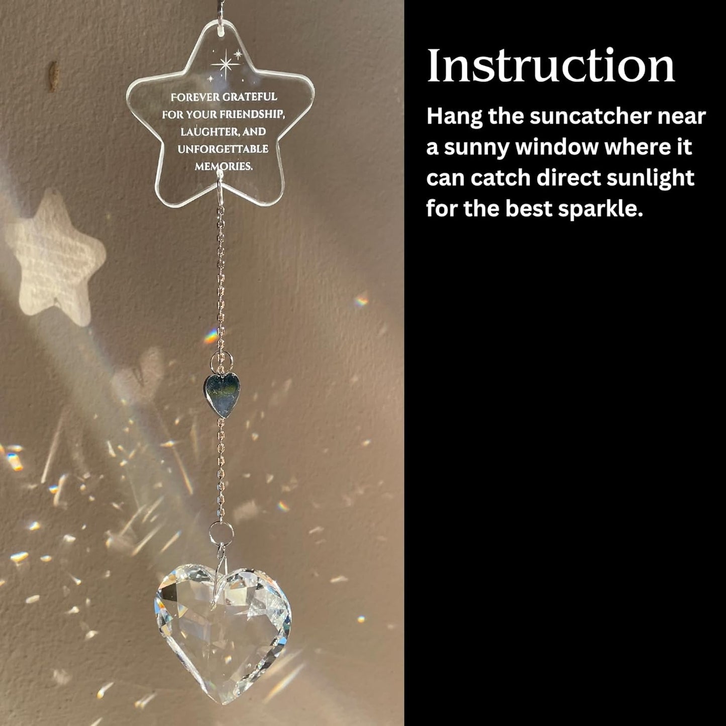 ARUN Bestie Gifts for Women Friendship Gifts for Sister Birthday Sun Catcher Unique Gifts idea BFF Female Friends Friendship Gifts for Sister Best Friend