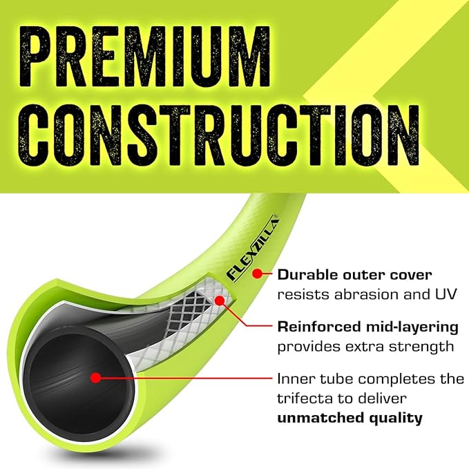 Flexzilla Garden Hose 5/8 in. x 50 ft, Heavy Duty, Lightweight, Durable, ZillaGreen - HFZG550YW-E