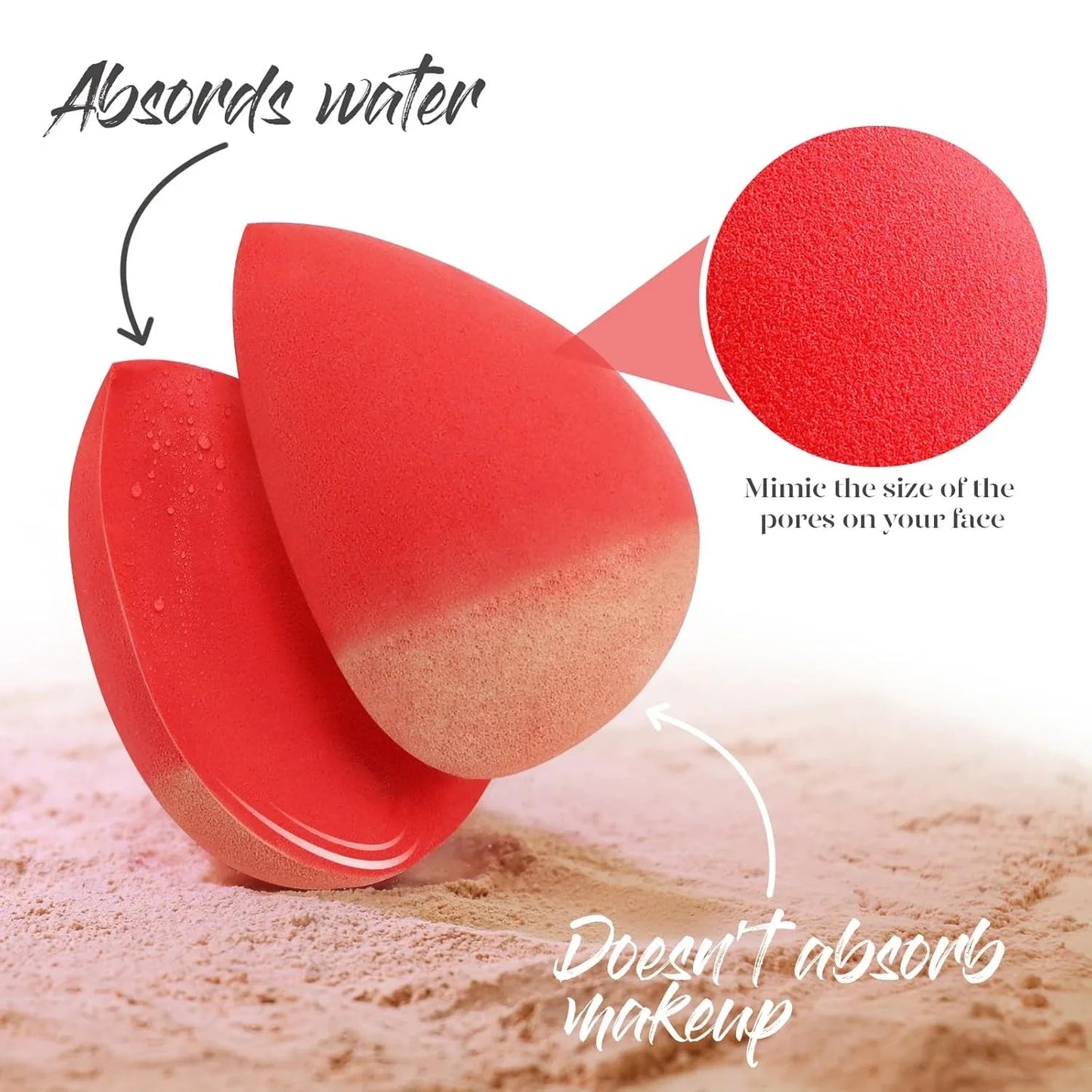 5 Pcs Latex-Free Makeup Sponge Set for Blending Foundation, Liquid, Cream & Powder