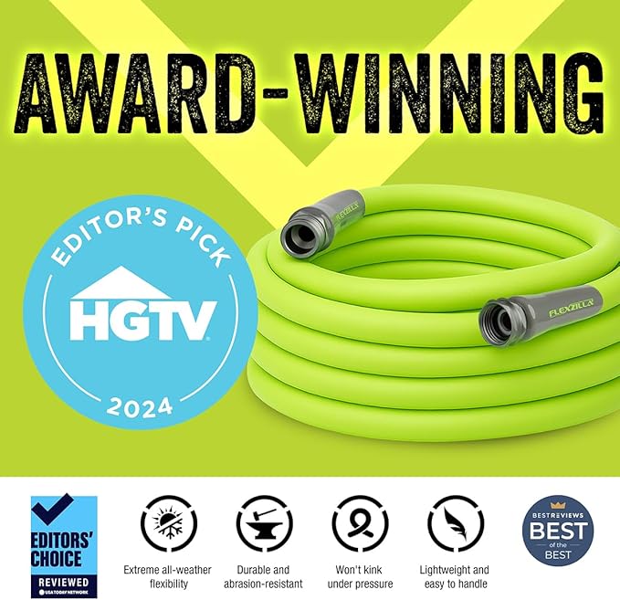 Flexzilla Garden Hose 5/8 in. x 50 ft, Heavy Duty, Lightweight, Durable, ZillaGreen - HFZG550YW-E
