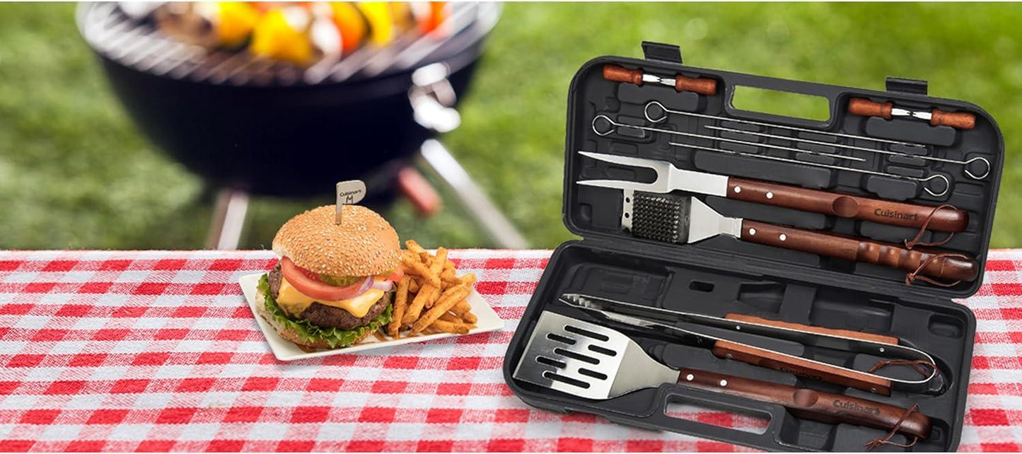 Cuisinart 13-Piece Grill Tool Set, Stainless-Steel BBQ Utensils & Accessories