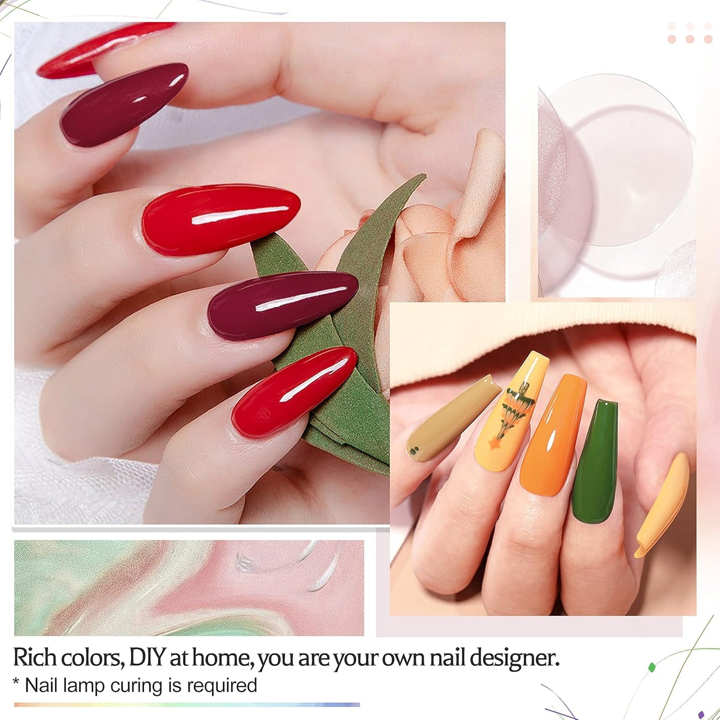 JODSONE 36 PCS Gel Nail Polish Set - 32 Colors, Base Coat, Top Coat, Gifts for Women
