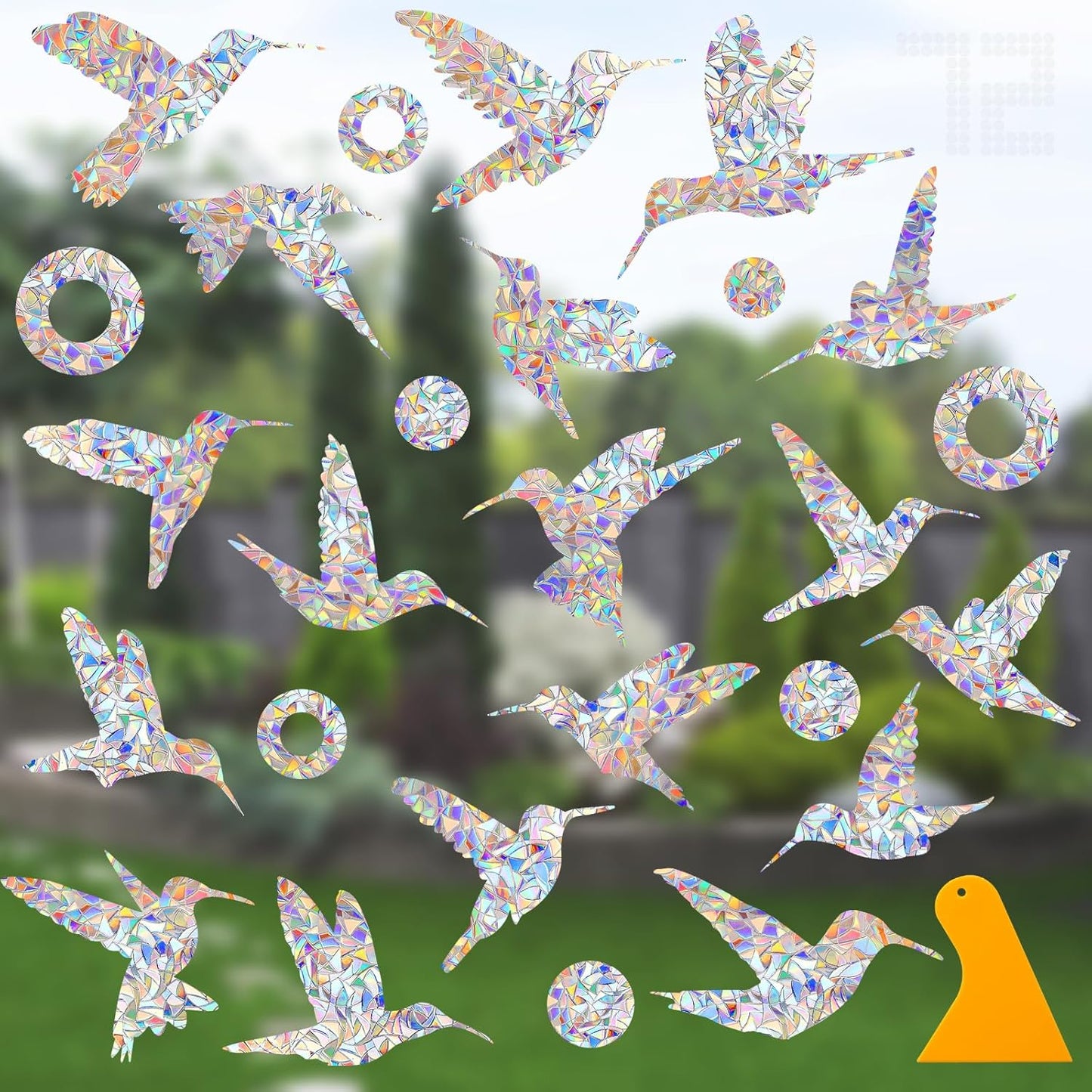 Snowflake Stickers, DELLAN 55 Christmas Window Clings Winter Decoration for Glass Windows, Decals for Bird Strike