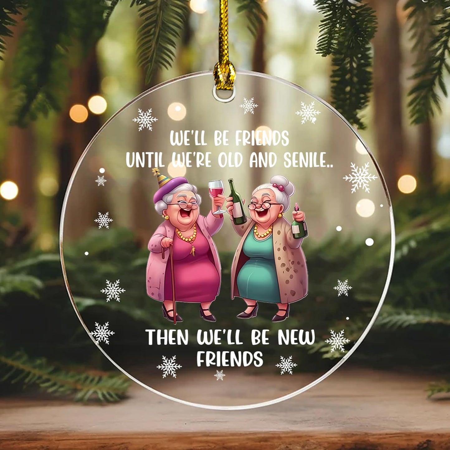 Best Friend Ornaments for Christmas Tree 2025, Funny Bestie Forever Ornaments, for Bestfriends, Work Friends, Co Worker, Acrylic Ornament. (H80)