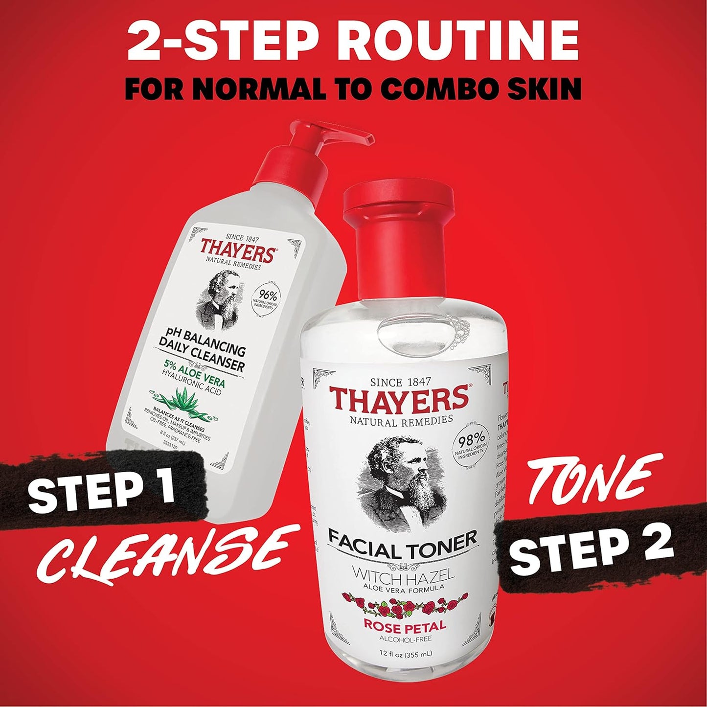THAYERS pH Balancing Daily Cleanser, Face Wash with Aloe Vera 8 FL Oz.