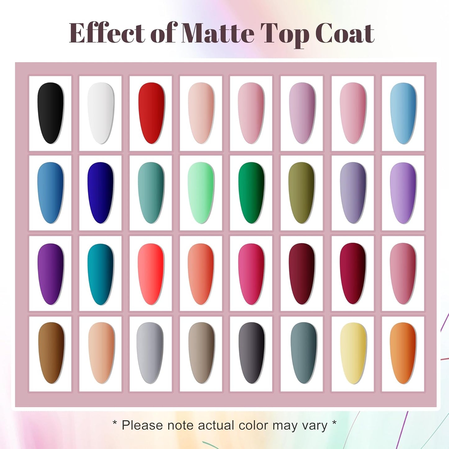 JODSONE 36 PCS Gel Nail Polish Set - 32 Colors, Base Coat, Top Coat, Gifts for Women