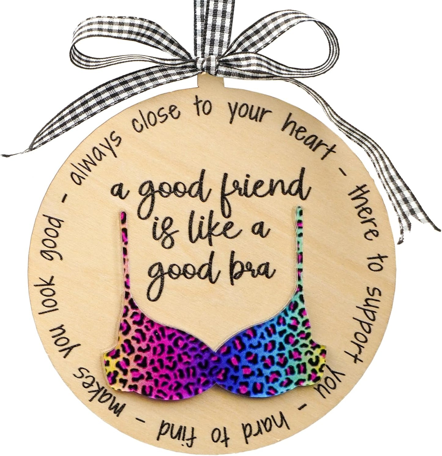 Funny Christmas Ornaments for Adults 2025, Wooden Fun Naughty Christmas Ornaments, Fun Adult Gift Exchange Ideas, Funny Friend Ornament for Women, A Good Friend is Like A Good Bra