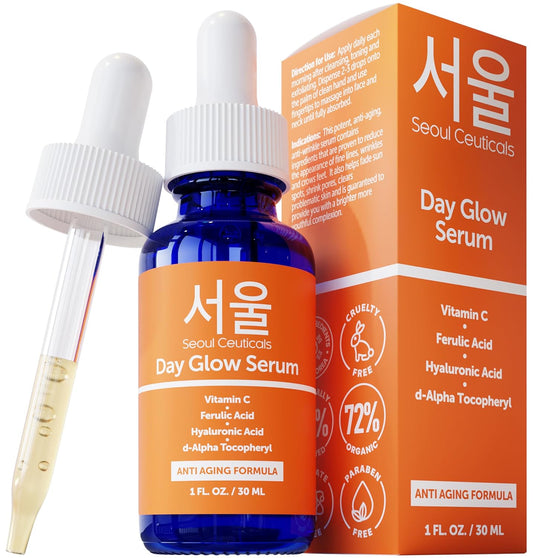 SeoulCeuticals 20% Vitamin C & Hyaluronic Acid Serum - Anti-Aging & Wrinkle 1oz