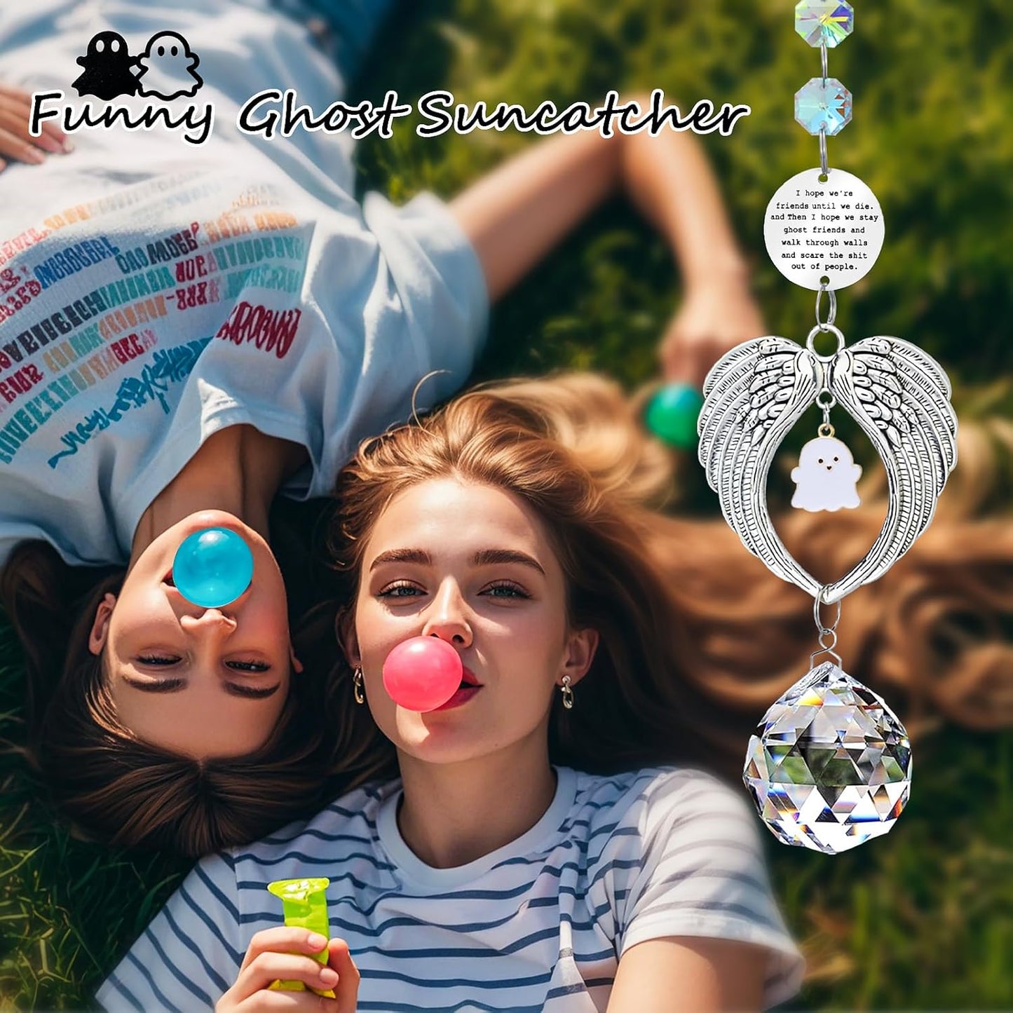 Friendship Gifts for Women,Unique Gifts for Best Friend,Funny Birthday Gift for Women,Long Distance Friendship Crystal,Memorial Suncatcher Gift for Best Friend/Sister/Classmate/Coworker