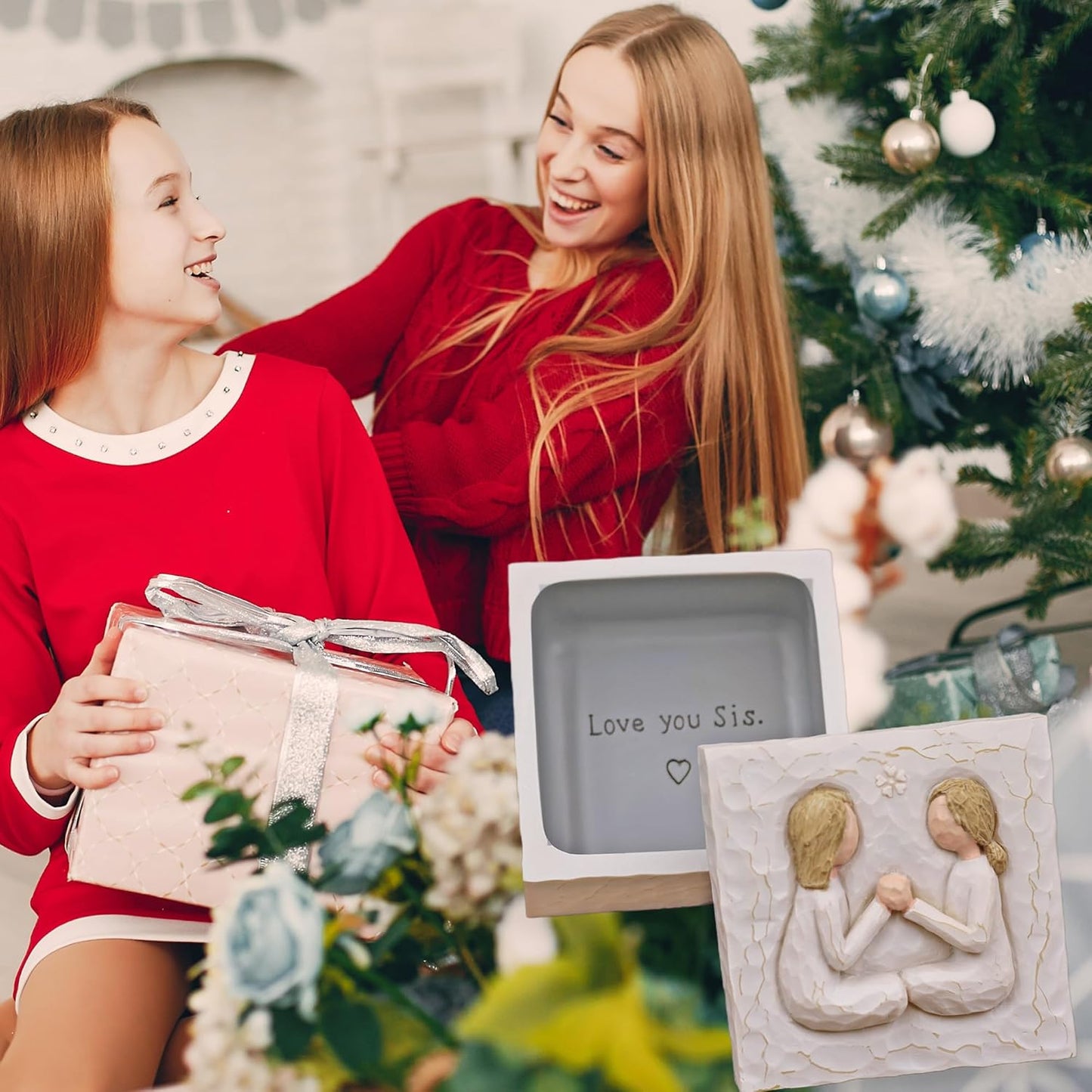 Birthday Gifts for Women, Sister Gifts, Friendship Gift, Best Friend Gift, Christmas Gifts for Sister, Sculpted Hand-Painted Keepsake Box