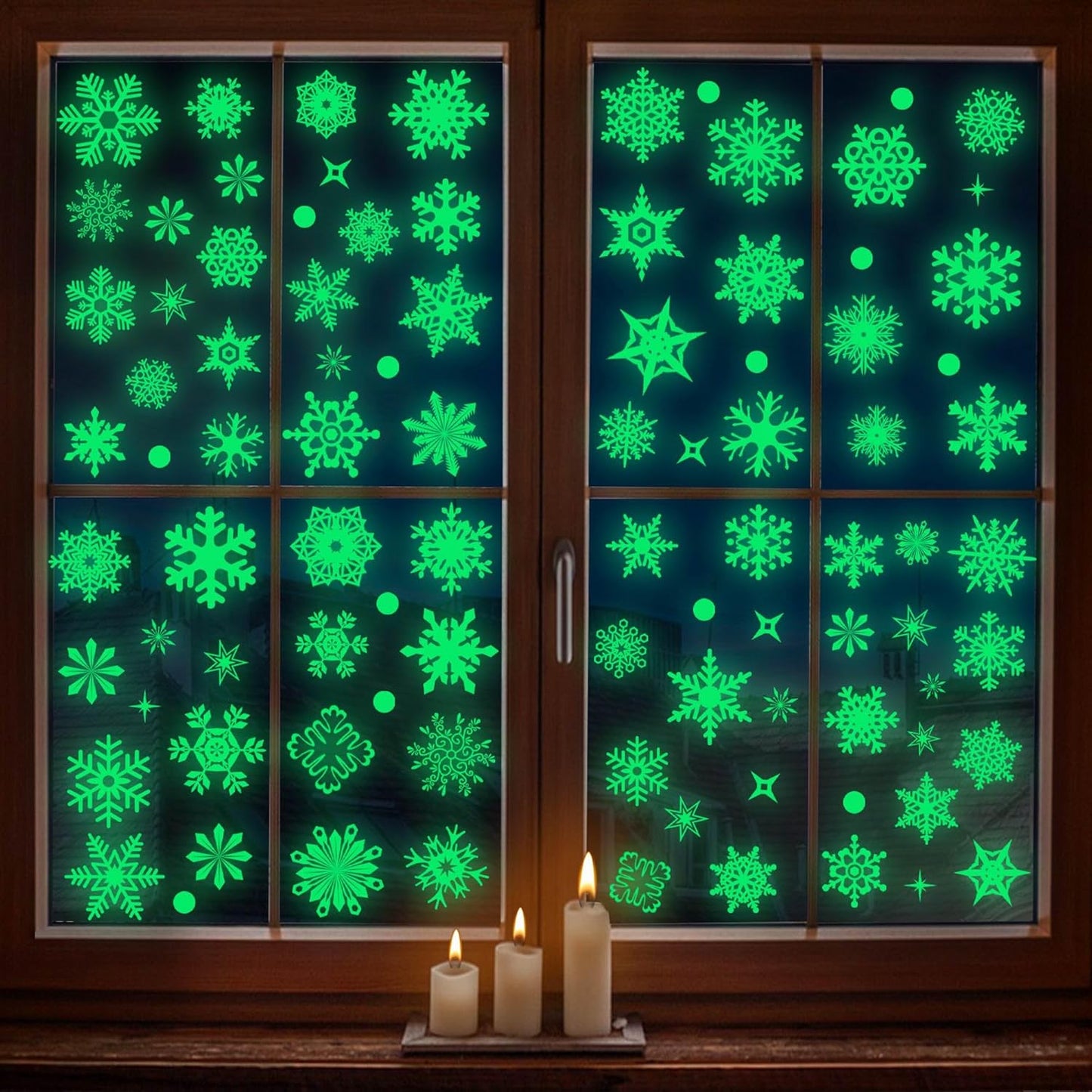 93 Pcs Christmas Window Clings – Holiday Decorations & Decals Christmas Stickers for Glass, Doors & Mirrors – Xmas Decoration Removable Christmas Decor