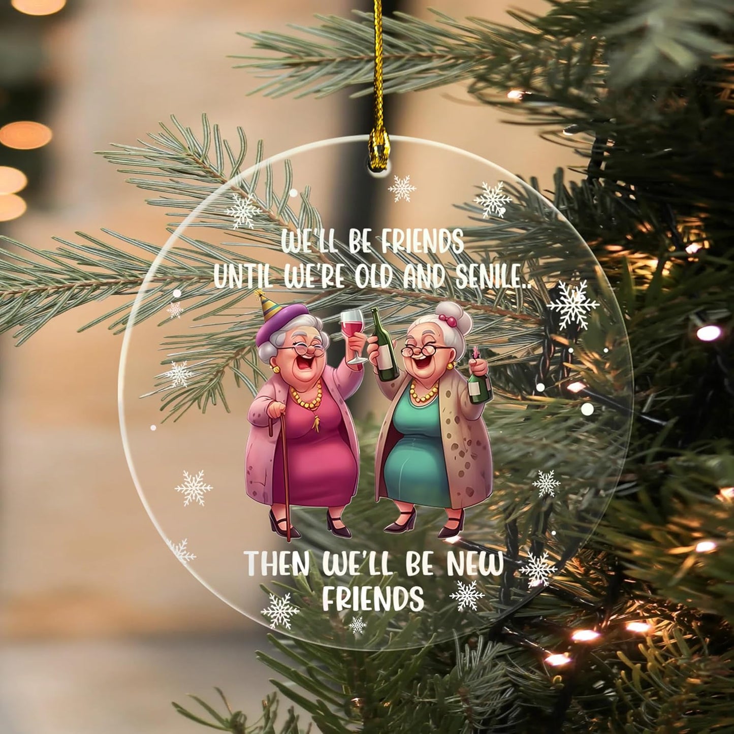 Best Friend Ornaments for Christmas Tree 2025, Funny Bestie Forever Ornaments, for Bestfriends, Work Friends, Co Worker, Acrylic Ornament. (H80)