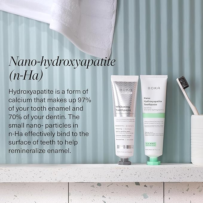 Boka Fluoride Free Toothpaste Nano Hydroxyapatite, Helps Remineralize, Appropriate for Sensitive Teeth, Whitening - for Adult, Kids Oral Care - Ela Mint Flavor, 4 Fl Oz 1Pk US Manufactured