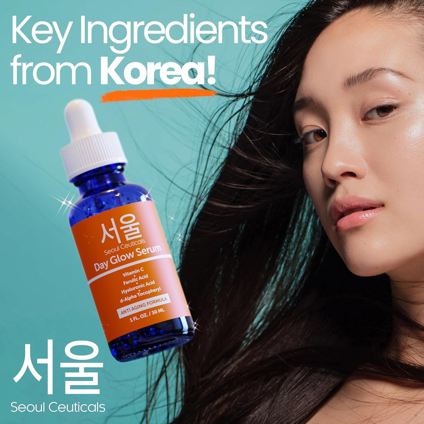 SeoulCeuticals 20% Vitamin C & Hyaluronic Acid Serum - Anti-Aging & Wrinkle 1oz