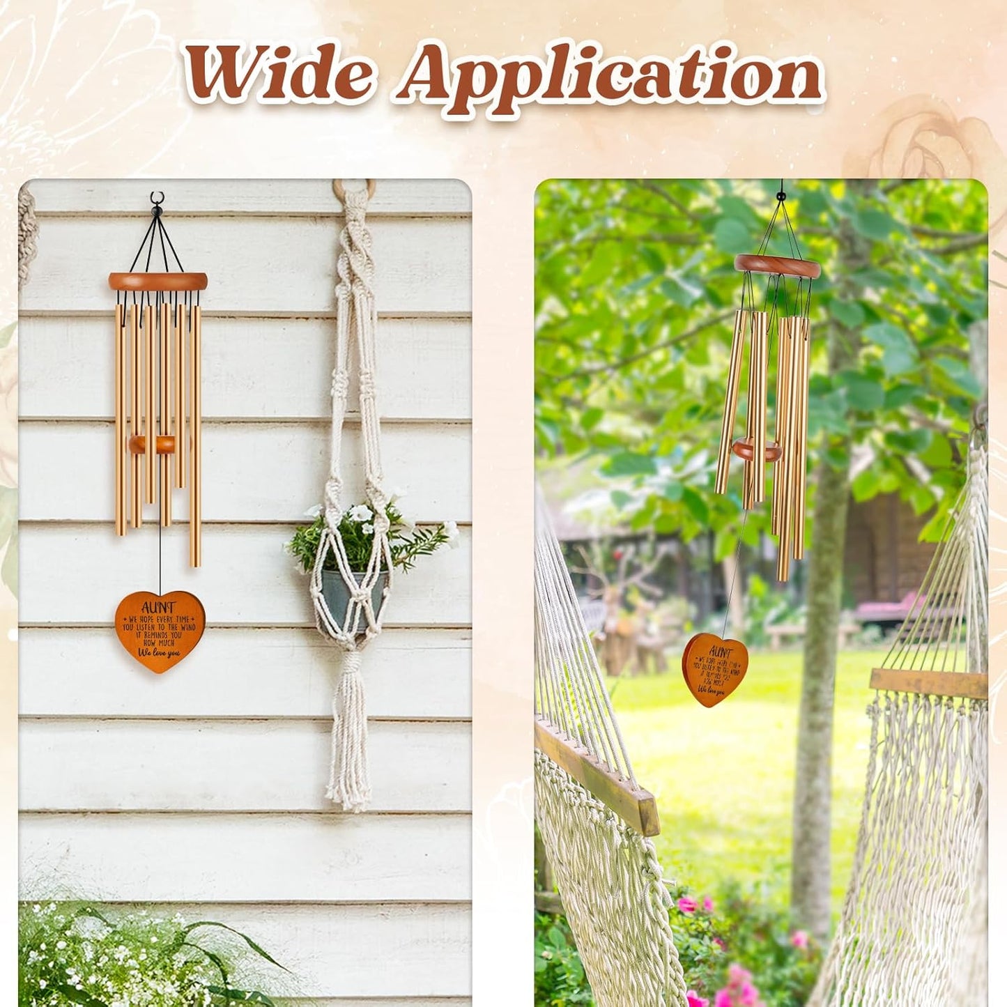 Aunt Gifts for Women, Birthday Gifts for Aunt from Niece Nephew, Unique Aunt Wind Chime Garden Decor, Mothers Day Christmas Thanksgiving