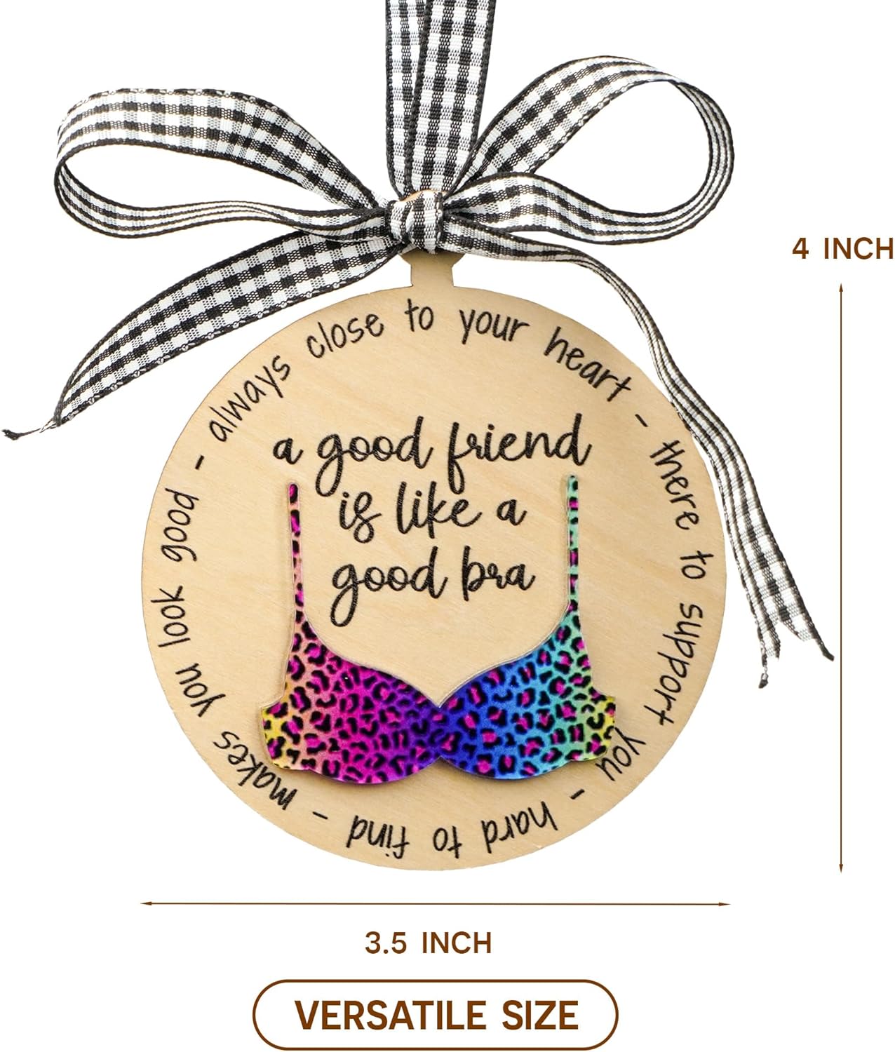 Funny Christmas Ornaments for Adults 2025, Wooden Fun Naughty Christmas Ornaments, Fun Adult Gift Exchange Ideas, Funny Friend Ornament for Women, A Good Friend is Like A Good Bra