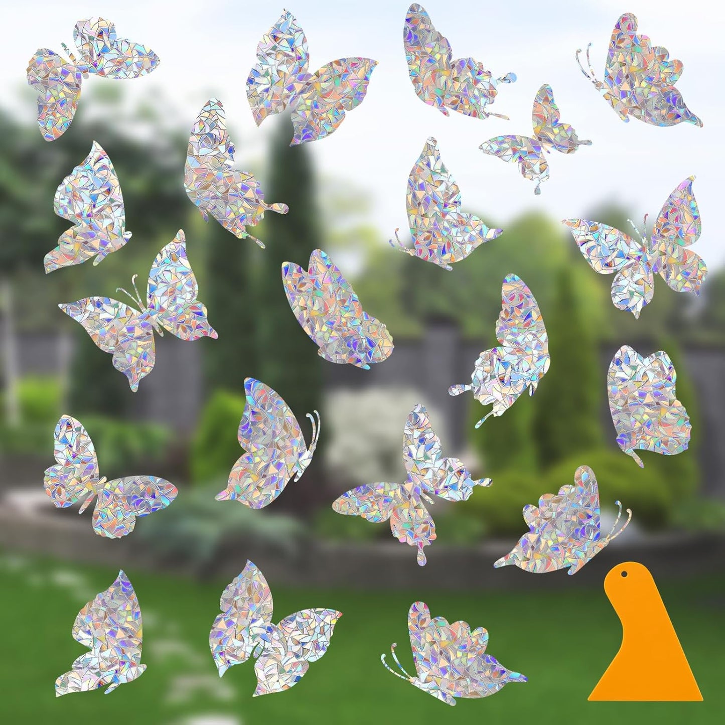 Snowflake Stickers, DELLAN 55 Christmas Window Clings Winter Decoration for Glass Windows, Decals for Bird Strike