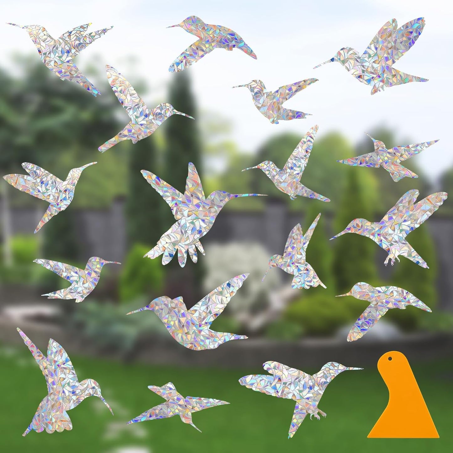 Snowflake Stickers, DELLAN 55 Christmas Window Clings Winter Decoration for Glass Windows, Decals for Bird Strike