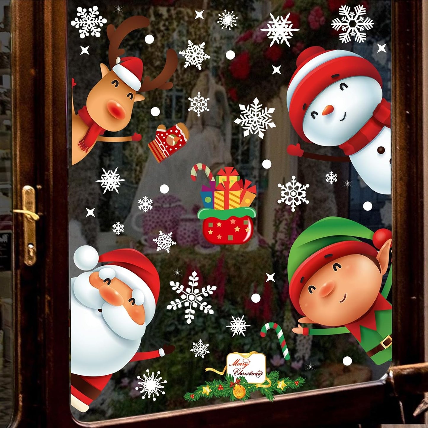 169 PCS Christmas Snowflake Window Cling Christmas Window Clings for Glass Windows Xmas Decorations