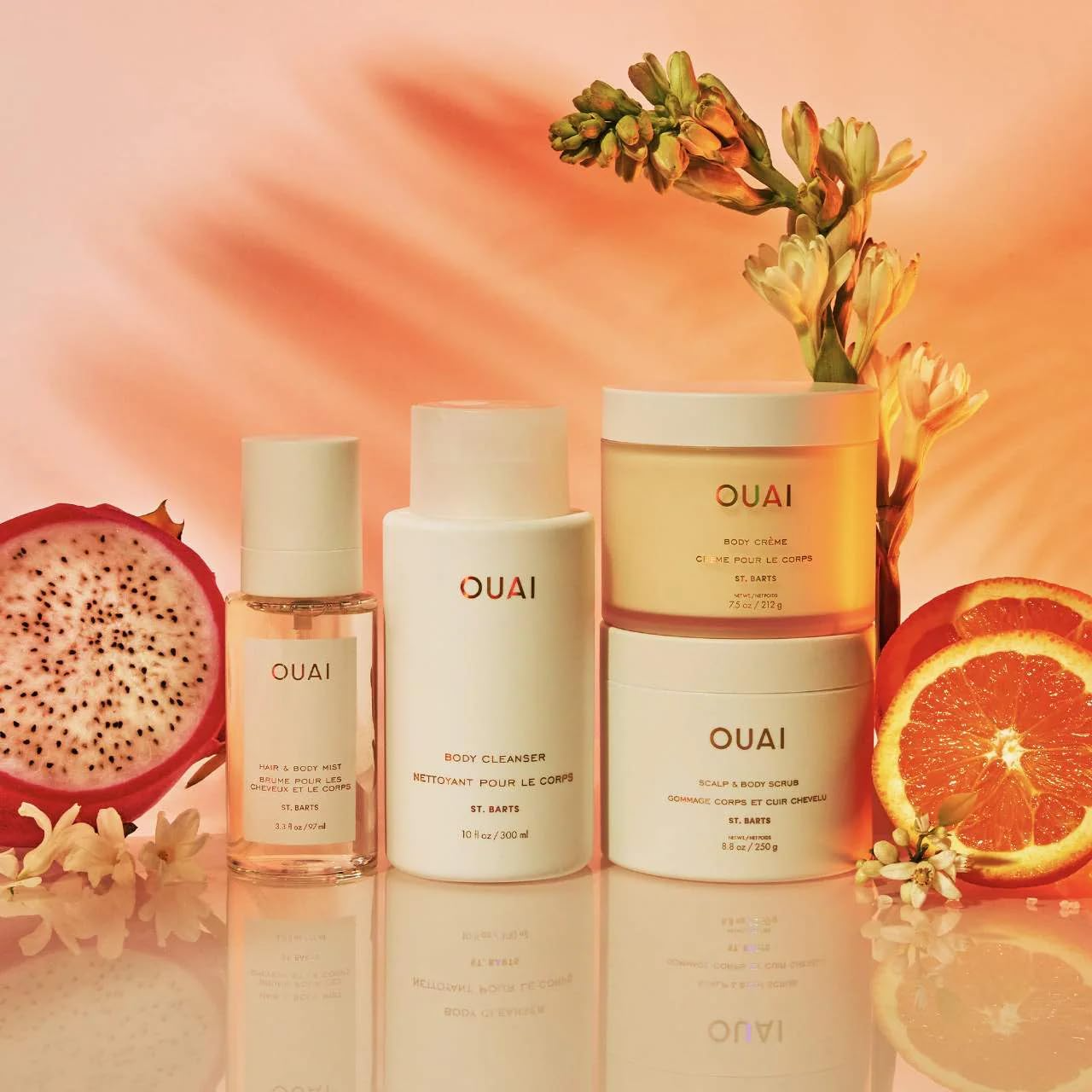 OUAI St. Barts Hair and Body Mist - Tropical-Scented Hair Perfume and Body Spray - Notes of Dragonfruit, Orange Blossom, Tuberose & Musk (3.3 Fl Oz)